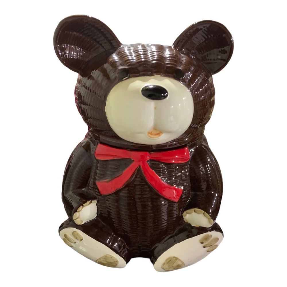 Vintage Otagiri Brown Bear Ceramic Jar - 1979 - Made in Japan
